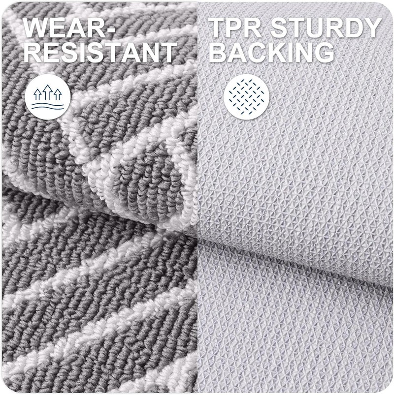 OLANLY Runner Indoor Door Mat, 70x23 Inch, Dirt Resistant and Absorbent, Non-Slip Rubber Backing Floor Mats, Easy Clean Low-Profile Doormat for Entryway, Front Door, and Inside Entrance, Grey - Image 3